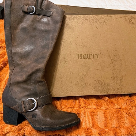 Born Shaylee Tall Distressed Leather Boots size 9.5 - Picture 3 of 8